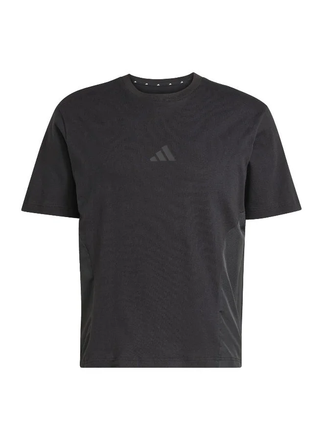 اديداس تيشيرت رجالي أسود بأكمام قصيرة